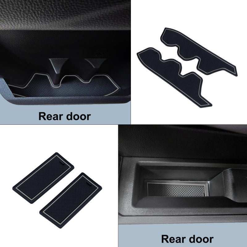JKCOVER Premium Custom Liner Mat Compatible with 2024 2025 Toyota Tacoma(4th Gen) Double Cab Accessories Center Console, Door Pocket and Cup Holder 14Pcs(Gray,Patented Design) - Image 4